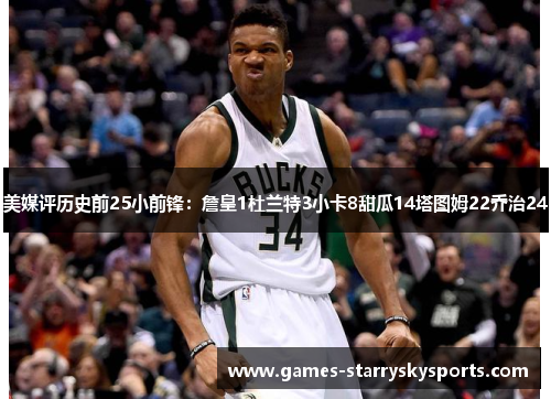 美媒评历史前25小前锋：詹皇1杜兰特3小卡8甜瓜14塔图姆22乔治24